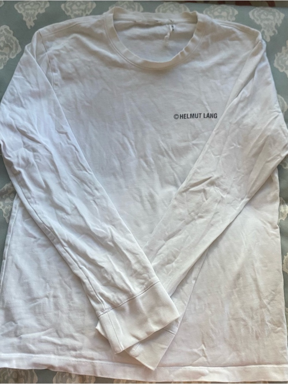 Helmut Lang White Logo Tag Cotton Tee